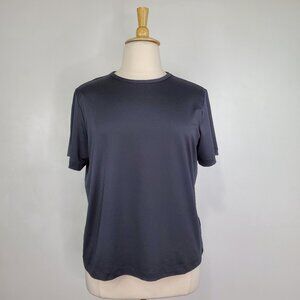 Susan Graver Essentials Black Short Sleeve Minimalist Stretchy Top Size XL